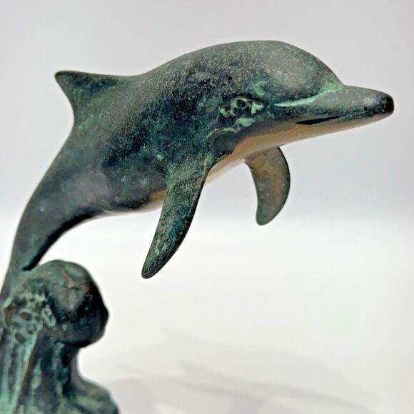 Vintage SPI San Pacific Int'l Bronze Dolphin Statue Sculpture 7.5 Inch Tall (B1) - Picture 4 of 11